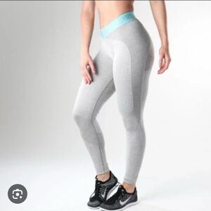 Original Gymshark Flex Leggings in Light Grey Marl/Light Blue
